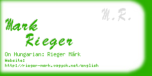 mark rieger business card