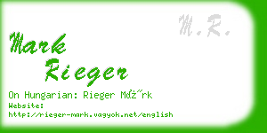 mark rieger business card